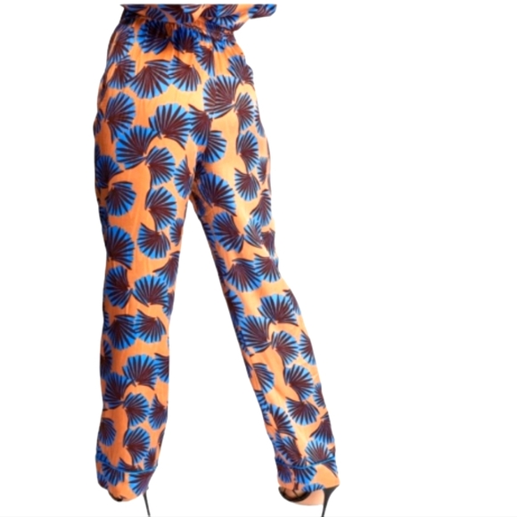 NEW Diane Von Furstenberg’s Fan Print Veronica Trousers 12 - Picture 3 of 13